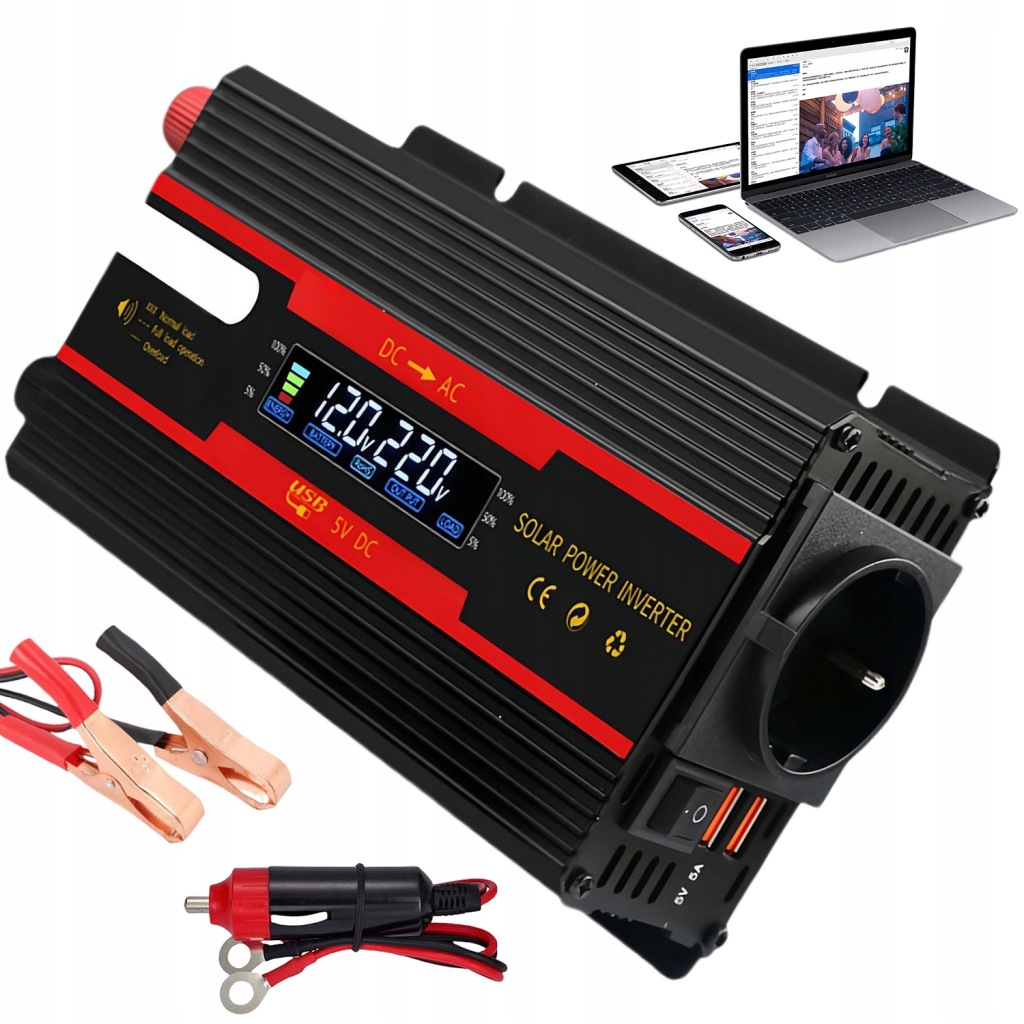 12V 24V 220V Měnič Napětí 700 Automobilová Usb Bezpečnostní