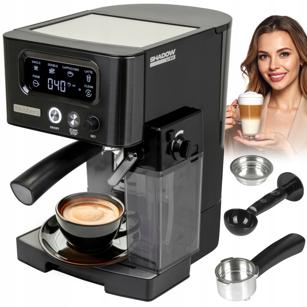 Tlakový Kávovar Baňkový Poloautomatický Webber 15 Bar M5