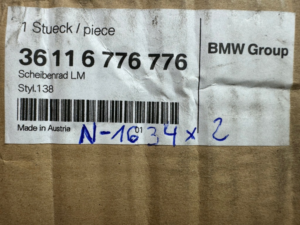 Bmw 5 E60 E61 Felga Aluminiowa 7.5Jx17 ET20 6776776 Nowa Oryginał Styl 138 — zdjęcie 5