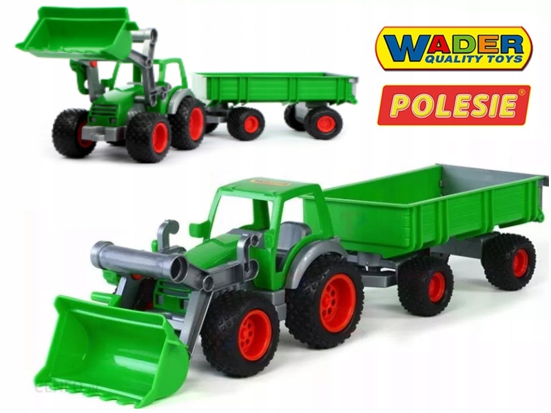 Traktor s přívěsem a nakladačem Gumová kola 63 cm Wader Polesie