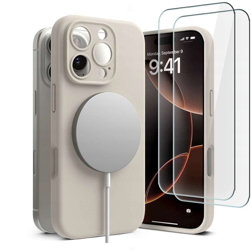 Ringke Měkké Silikonové Pouzdro Pouzdro Magsafe Pro Iphone 16 Pro 2-BALENÍ Sklo