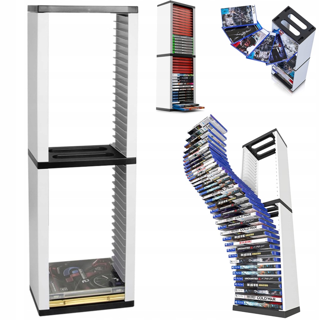 Game Disc Box Držák Pro PS5 PS4 Organizace Pojme Až 36 Desek S Hrami PS5
