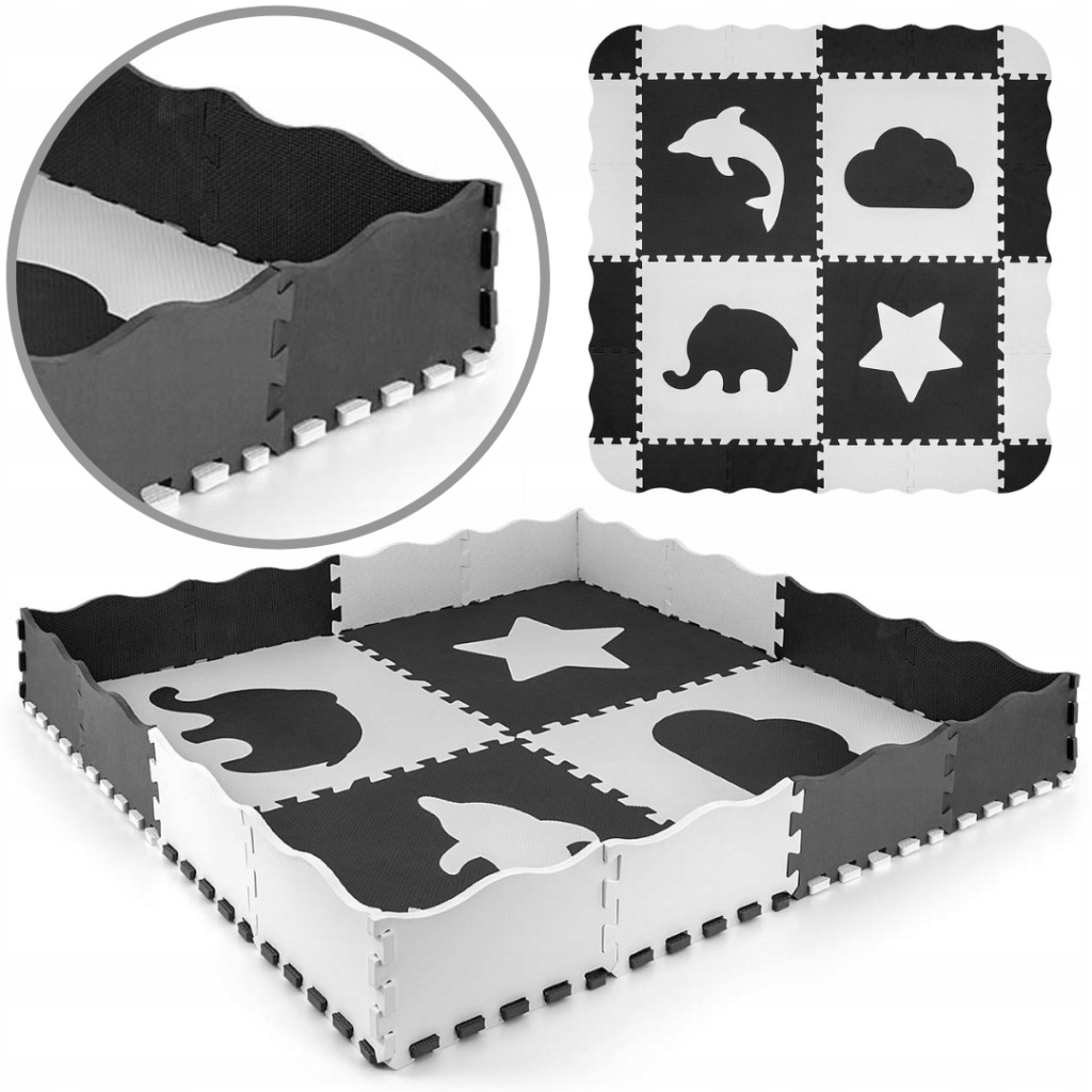 Pěnová podložka voděodolná puzzle tloušťka 1,2 cm Jolly 2x2 Šedá Milly Mally