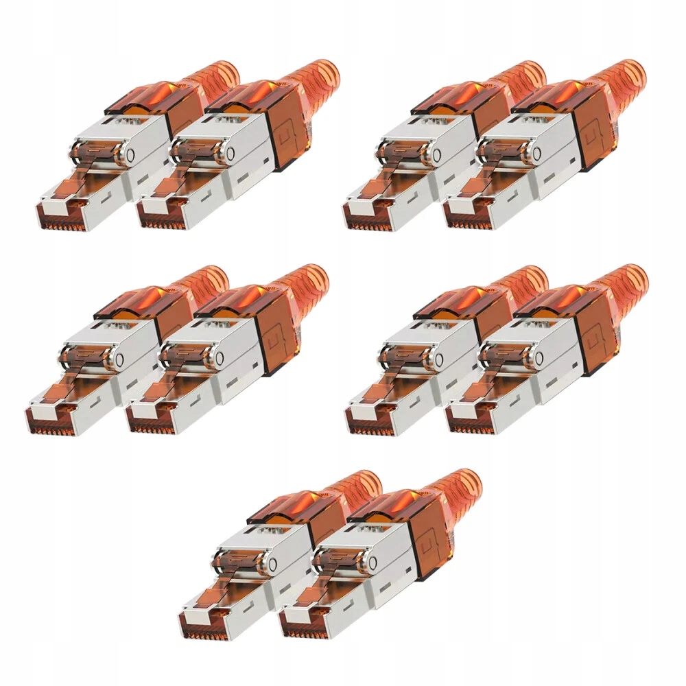 10 Ks Zástrčka RJ45 Stp KAT.6A KAT.7 Beznástrojová