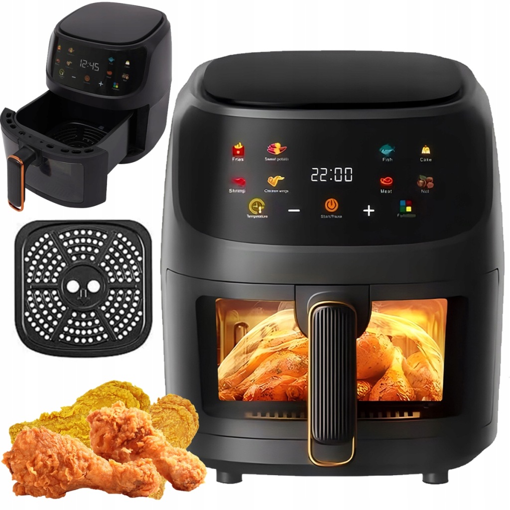 Velká Fritéza Beztuková Fritéza 8 L Trouba Airfryer 1800 W