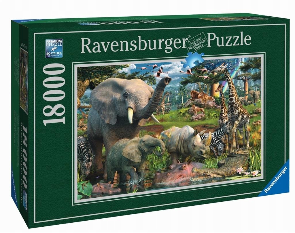 Velký Set Puzzle 18000 Dílků Divoká příroda Zvířata Komplet Solidní