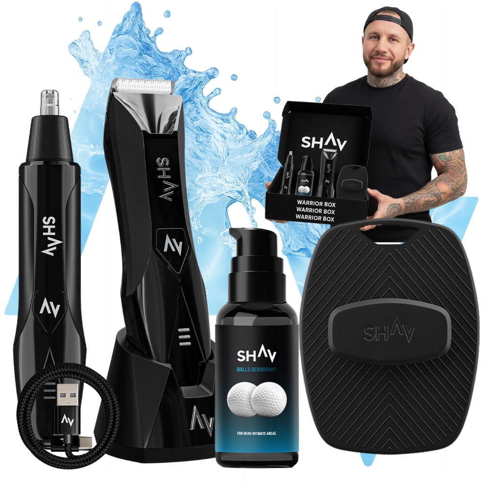 Shav 2 Warrior Box – Holicí strojek, Zastřihovač nosu, Myčka, Deodorant