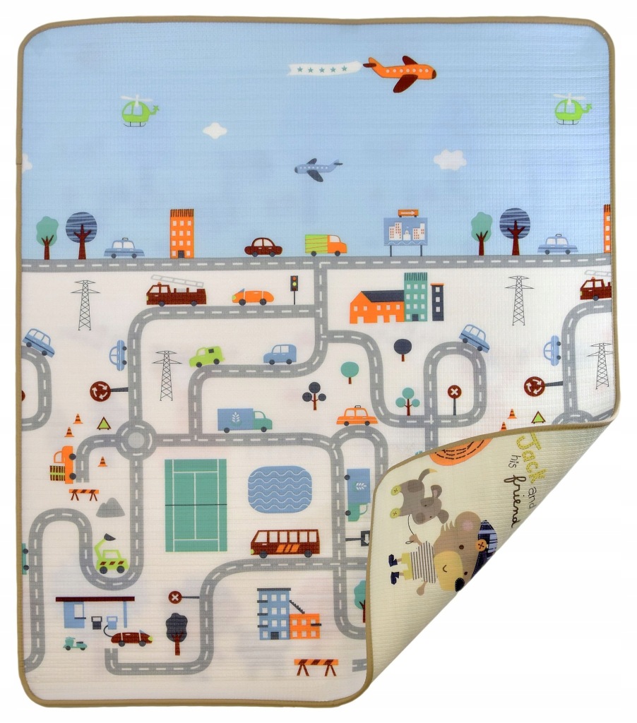 Vzdělávací Podložka Pěnová Podložka Město Ulice 120 X 180 CM Hrubá XXL