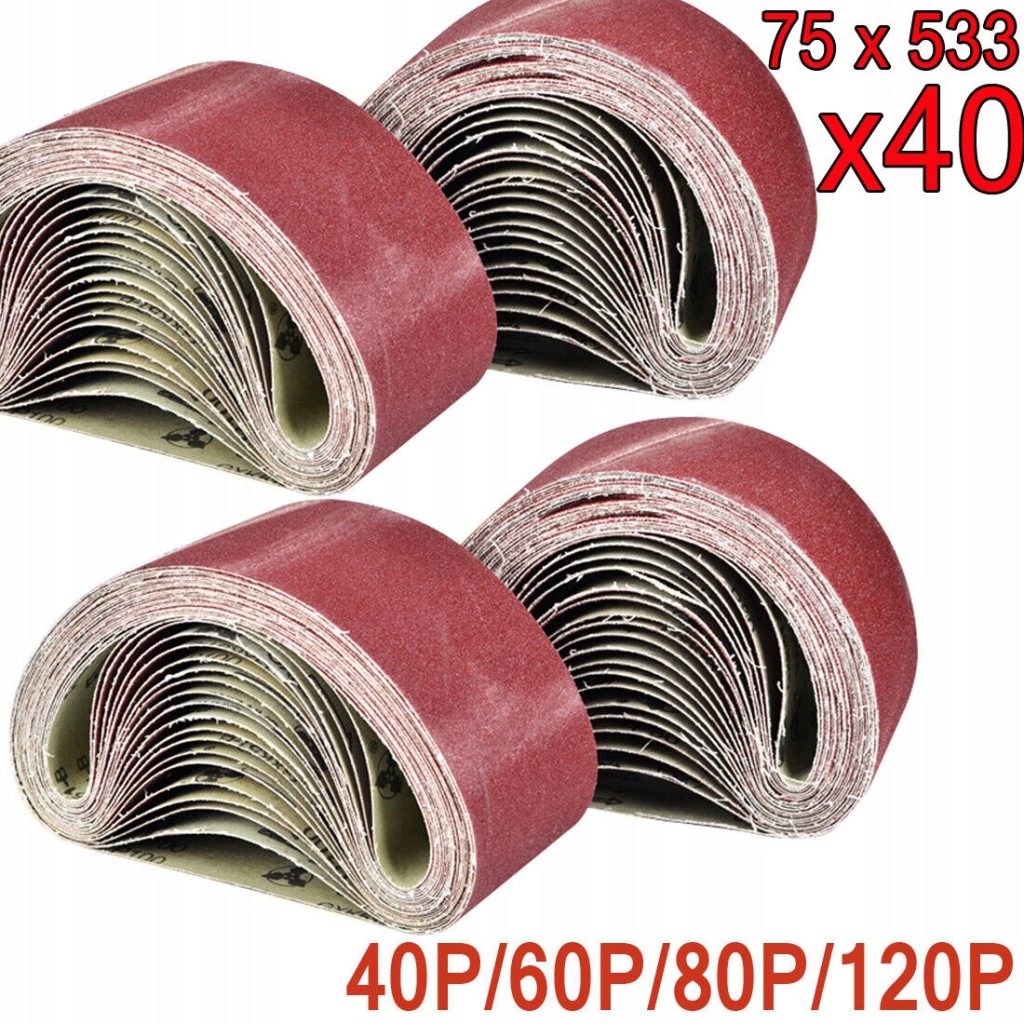30 Kusů brusných pásek 100 x 560 mm brusného papíru
