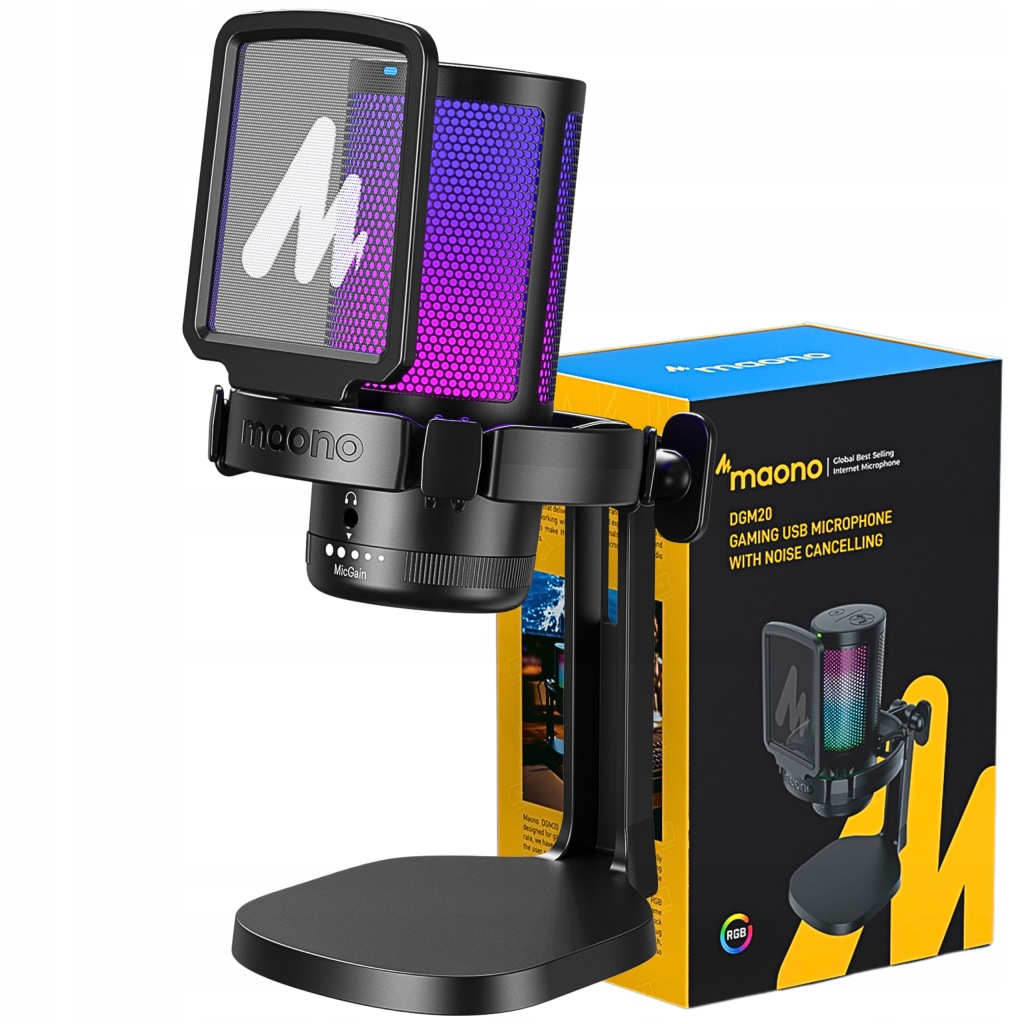Herní mikrofon pro počítač Maono DGM20 studiový Usb dotykový panel