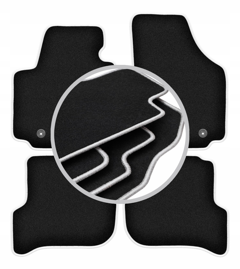 Koberce do auta stříbrné barvy pro: Seat Altea minivan 2004-08.2008