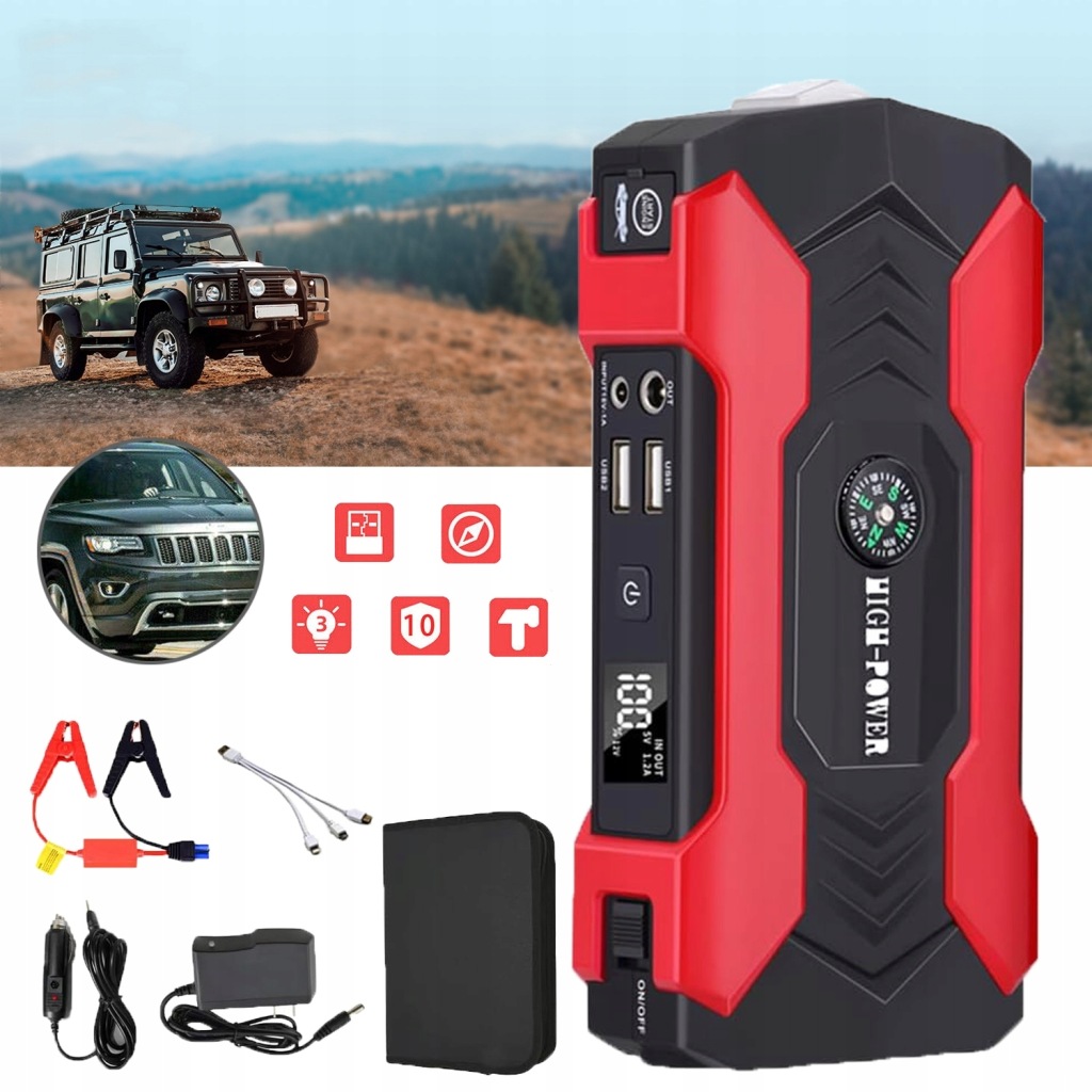 Startér Do Auta, Booster Pro Akumulátor, Automobilová Powerbanka 12 V