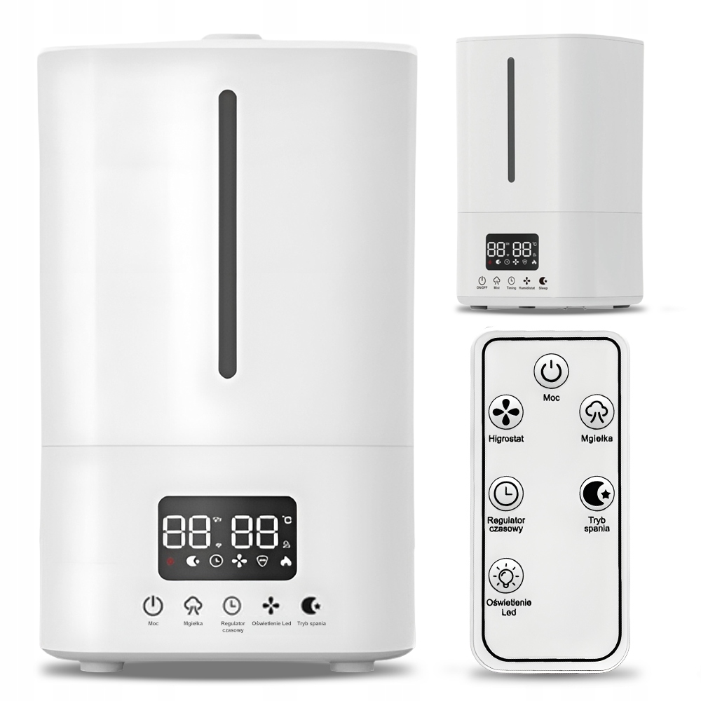 Ultrazvukový zvlhčovač vzduchu Smart 25 W – 5 l s dálkovým ovládáním Aromaterapie