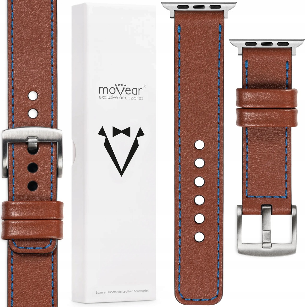 Kožený řemínek pro Apple Watch Ultra 10 9 8 7 6 5 Se Polský hnědý
