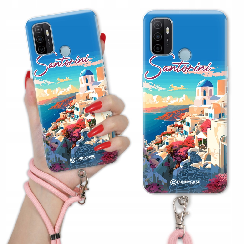 Pouzdro Pro Oppo A53 Se Šňůrkou Santorini Růžová