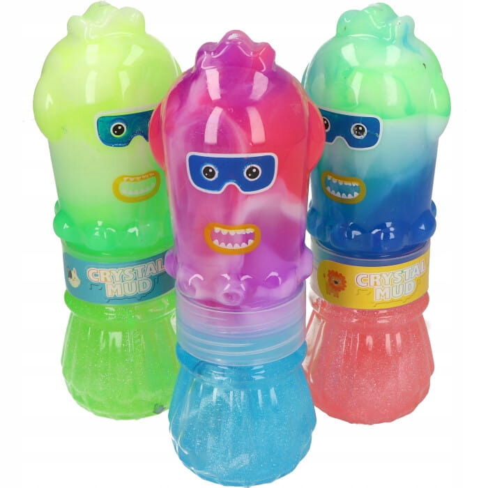 Glutek Slime Duhové Příšerky 2V1 Se Třpytkami MIX 6 Ks