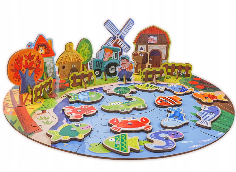 Kbelík 3 v 1 Puzzle Farma Hračka pro děti
