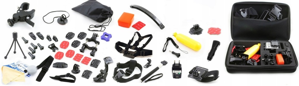 Sada XXL Montážní příslušenství Držáky pro GoPro Sjcam Xiaomi INSTA360 Dji