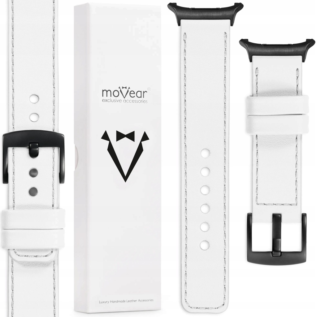 Pásek pro Samsung Galaxy Watch Ultra 22 mm Bílý Premium Kůže Movear