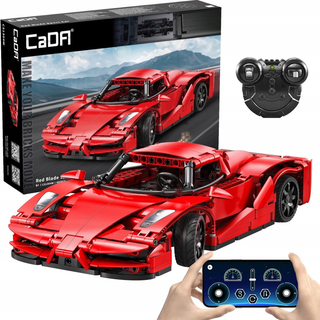 Stavebnice Cada Dálkově Ovládané Auto Sportovní 32CM Red Blade 405 Dílů