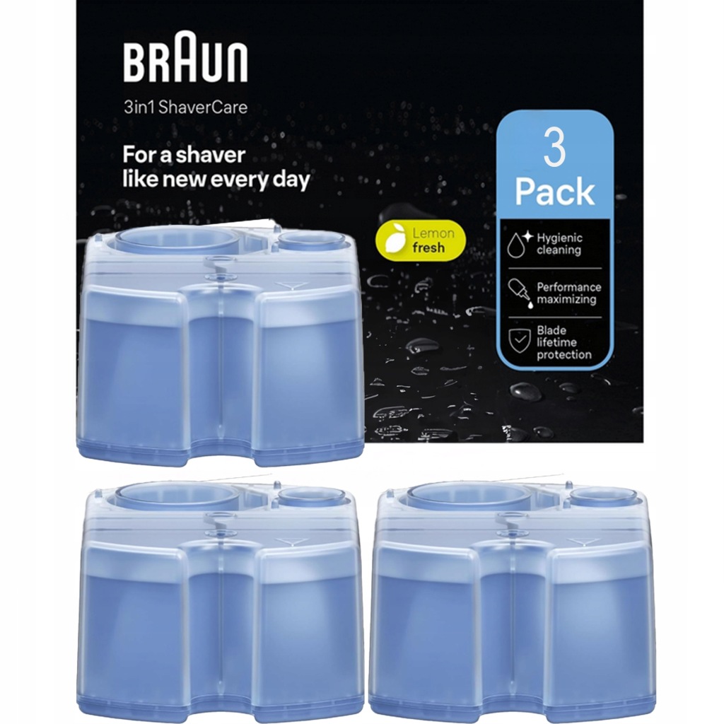 Braun Ccr Clean & Renew Lemon Náplň Čisticí prostředek na holicí strojky 3 ks CCR3