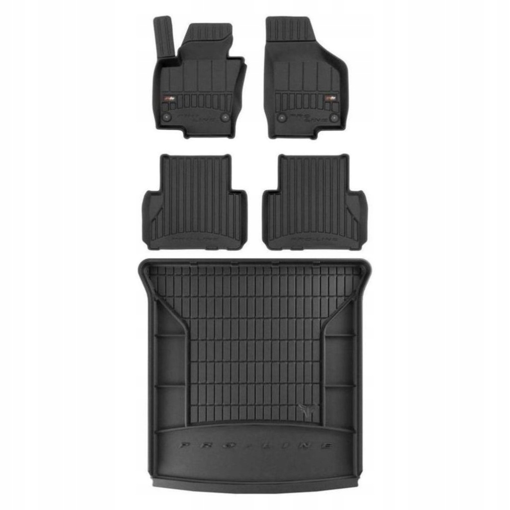3D gumová sada koberců a rohožek Seat Alhambra II 2010-2020 7 osob, skládací