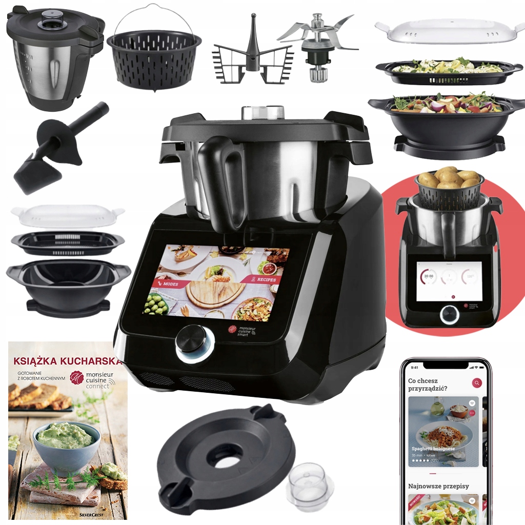 Kuchyňský Robot Lidlomix 2025 Monsieur Cuisine Smart Černý Wi-Fi Aplikace