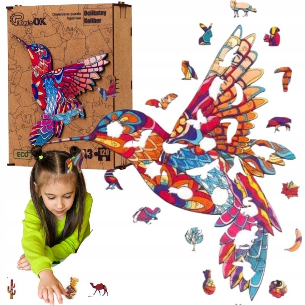 Skládačka Kreativní zábava Puzzle Manuální hra pro děti Kolibřík Pták