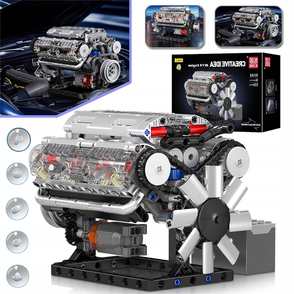 V8 Hračka Z Kostek, 552 Kusů Upínacích Kostek, Sada Pro Montáž