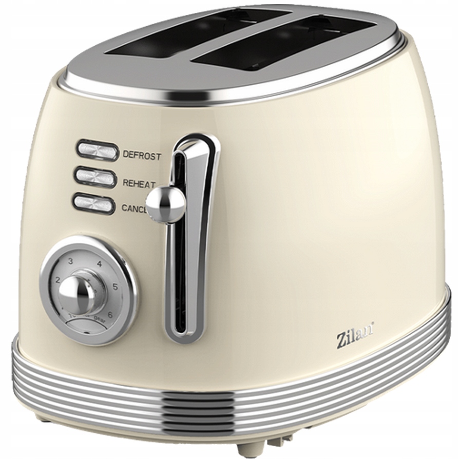 Toustovač Retro Chrom 2 Tousty, 6 Úrovní, Béžový 850 W