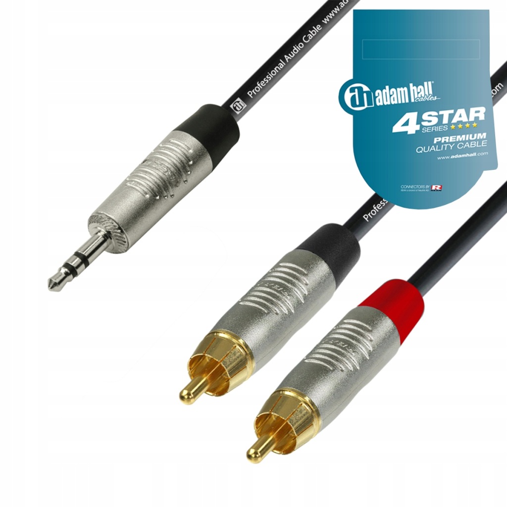 Adam Hall K4YWCC Audio Kabel 2xRCA Jack 3.5 6 m