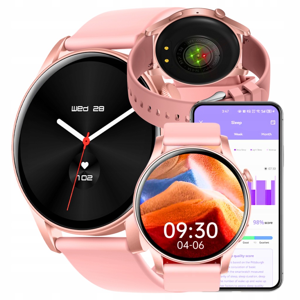 Smartwach Colmi V73 Dámské chytré hodinky pro ženy, konverzace, menu Pl, růžové