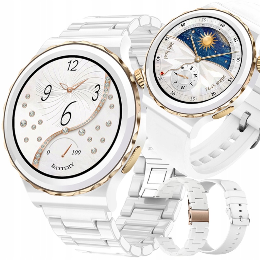 Chytré Hodinky Dámské Bílé Gt Rozhovory Plské Menu Hovory Smart Watch 2 Pruhy
