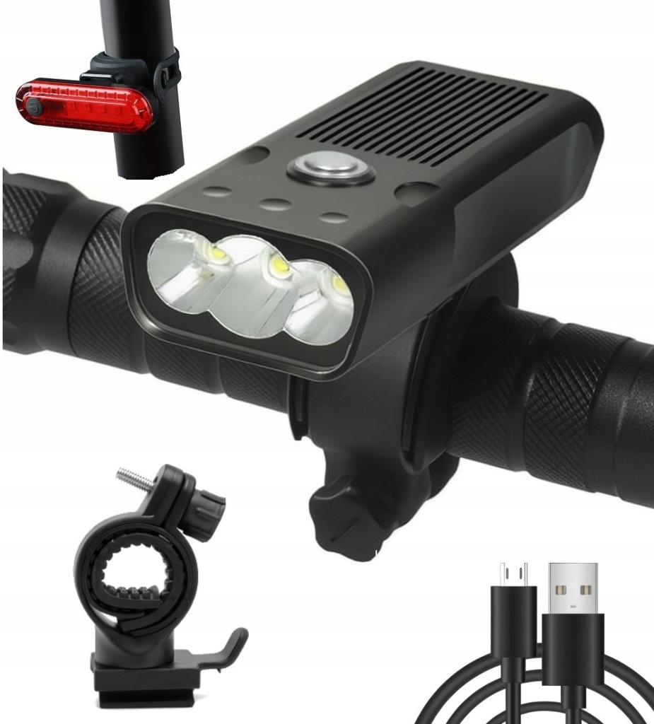 Lampa na kolo NX3 1600lm 5200mAh s funkcí Powerbanky, přední a zadní (E029)