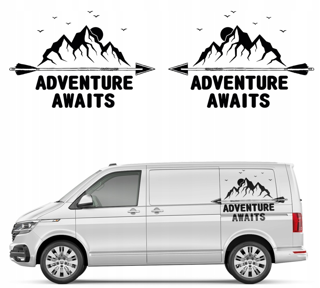 Samolepky na auto Adventure Awaits 126 x 84 cm