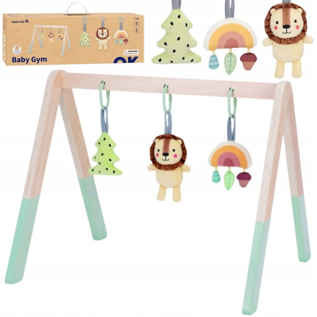 Tooky Toy Baby Gym vzdělávací stojan 3 přívěsky Tooky Toy