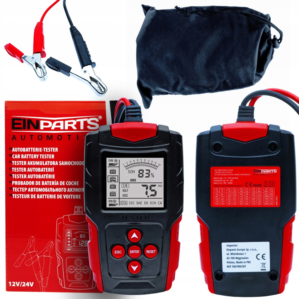 Tester Měřič Baterie S LCD Displejem 12/24V 3Ah – 200Ah