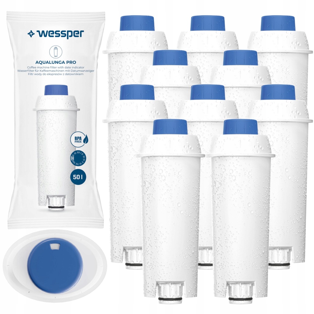 10 x Wessper Aqualunga Pro náplně do kávovarů Delonghi Dinamica/Eletta