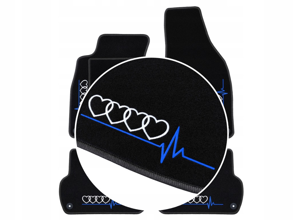 Koberce Pro Audi A4 B6 (2000-2004) Grafitová Příze, 4 Výšivky