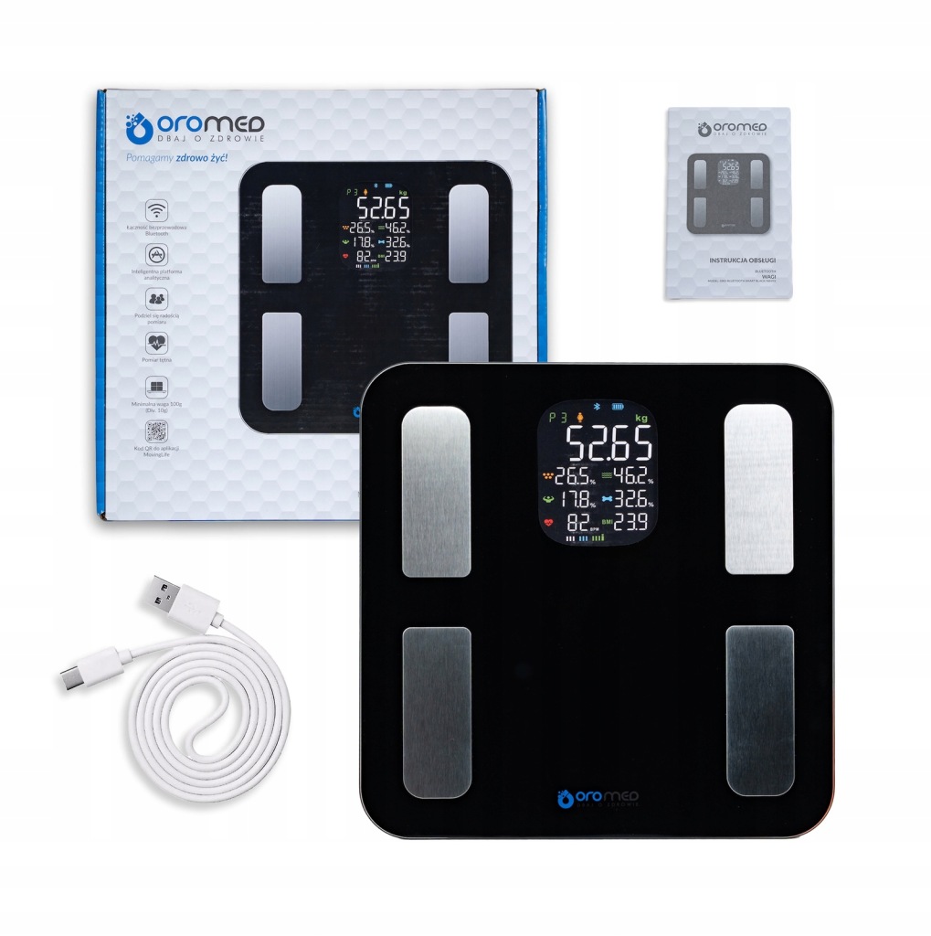 Koupelnová Váha Bluetooth Smart 22v1 180 Kg Analytická Inteligentní Usb