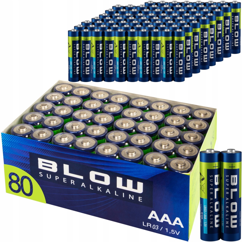 80x Alkalická Baterie Aaa LR3 R3 Tužkové Baterie Set