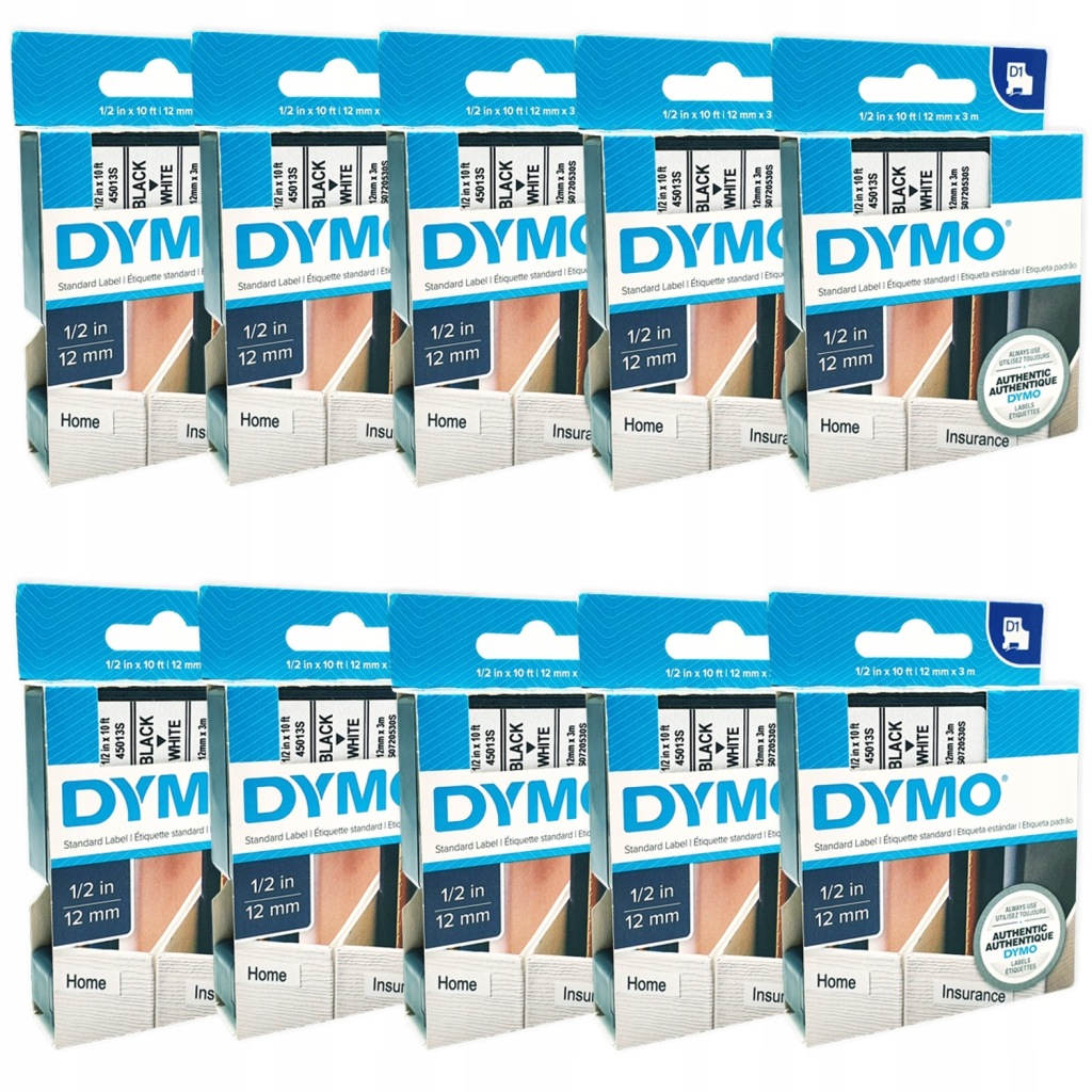 Páska 45013S Dymo D1 12 mm bílá, originální sada