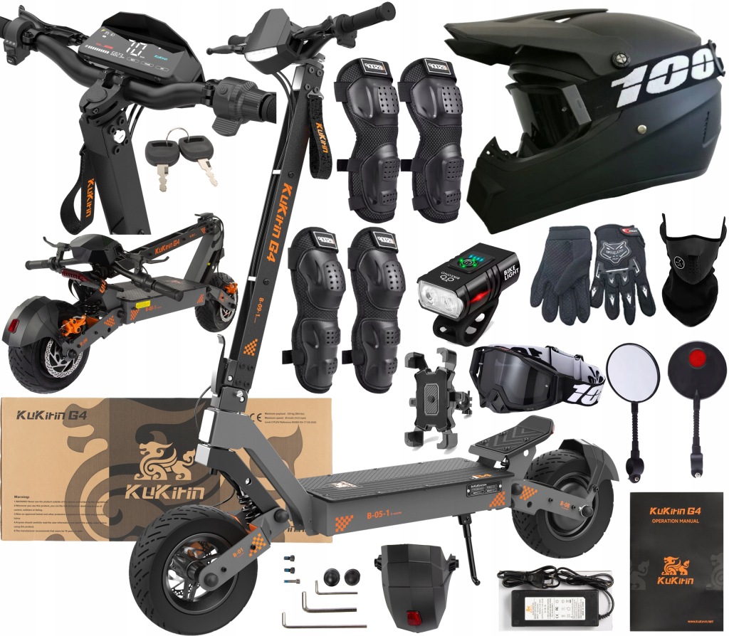 KuKirin G4 Elektrická vozidla 2400W 20Ah 70KM/H 75KM Terénní +8 Dárek