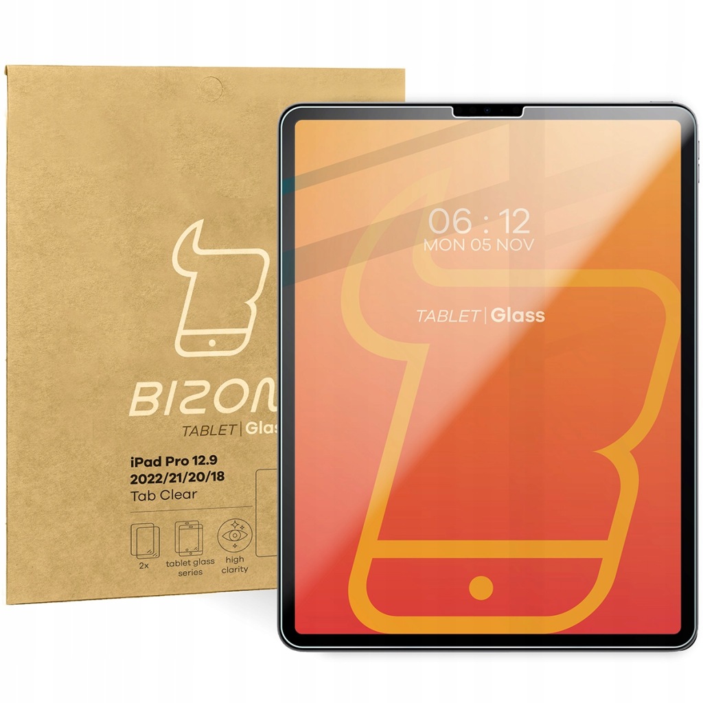 Tvrzené sklo na tablet Bizon pro iPad Pro 12.9 2022/2021/2020/2018, 2 ks