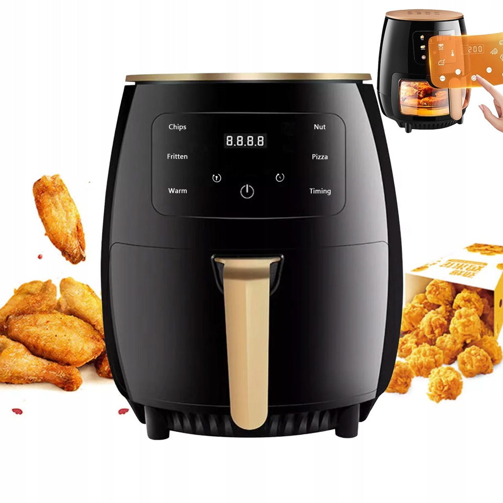 Univerzální Fritéza Beztuková Fritéza Air Fryer Jednoduché Ovládání