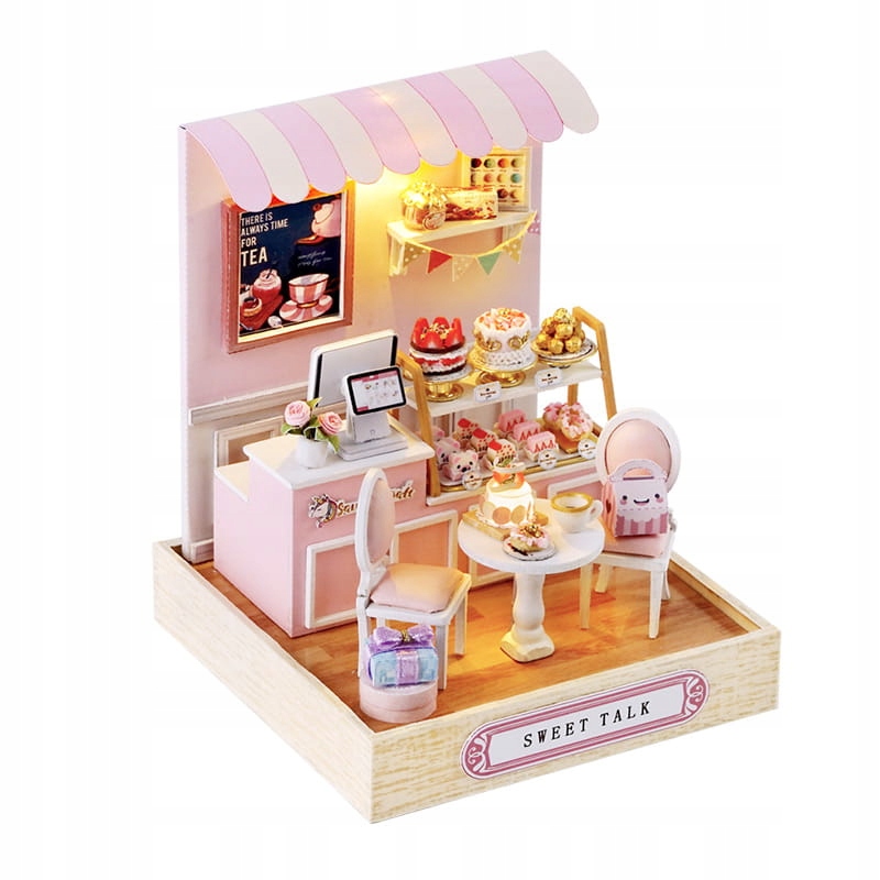 Miniaturní domeček Mini Cukrárna Sušenky Koláč Káva Sladkosti