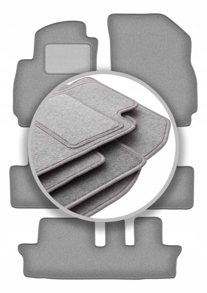 Velurové koberce Oslo šedé pro: CHevrolet Orlando I 7 osob 2011-2015