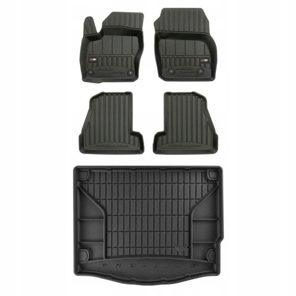 3D gumová sada koberců a rohožek Ford Focus III 2010-2019 Hatchback, s doplňkem