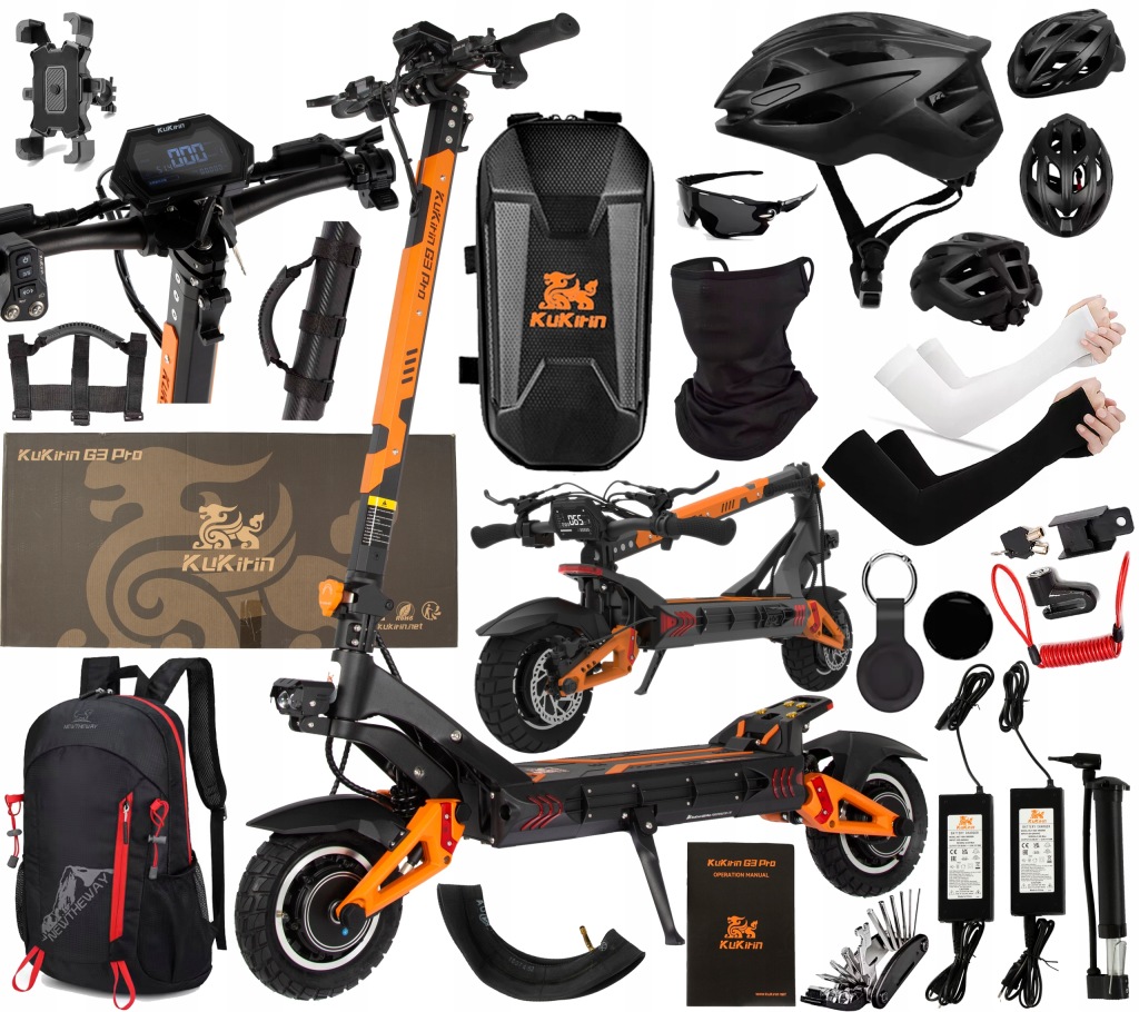 Kukirin G3 Pro Terénní 52V 23.4AH 3000W 65km/h 80KM Skládací +10 Dárek