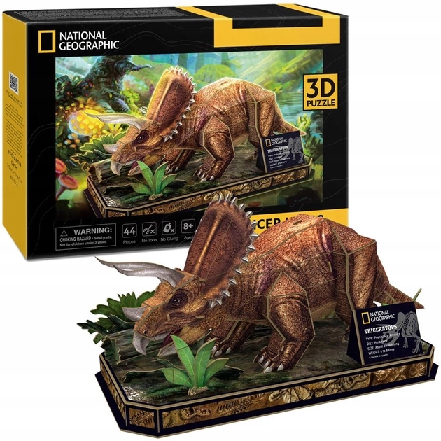 Sada Puzzle pro děti Puzzle 3D National Geographic Triceratops Fajn